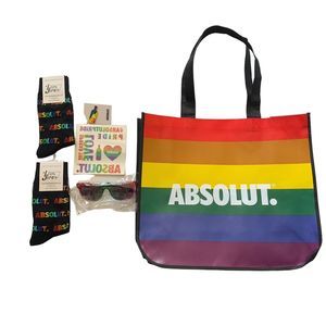 NEW Absolut Vodka Socks Sunglasses Bag Pin Tattoo Promotional Lot  Pride Rainbow